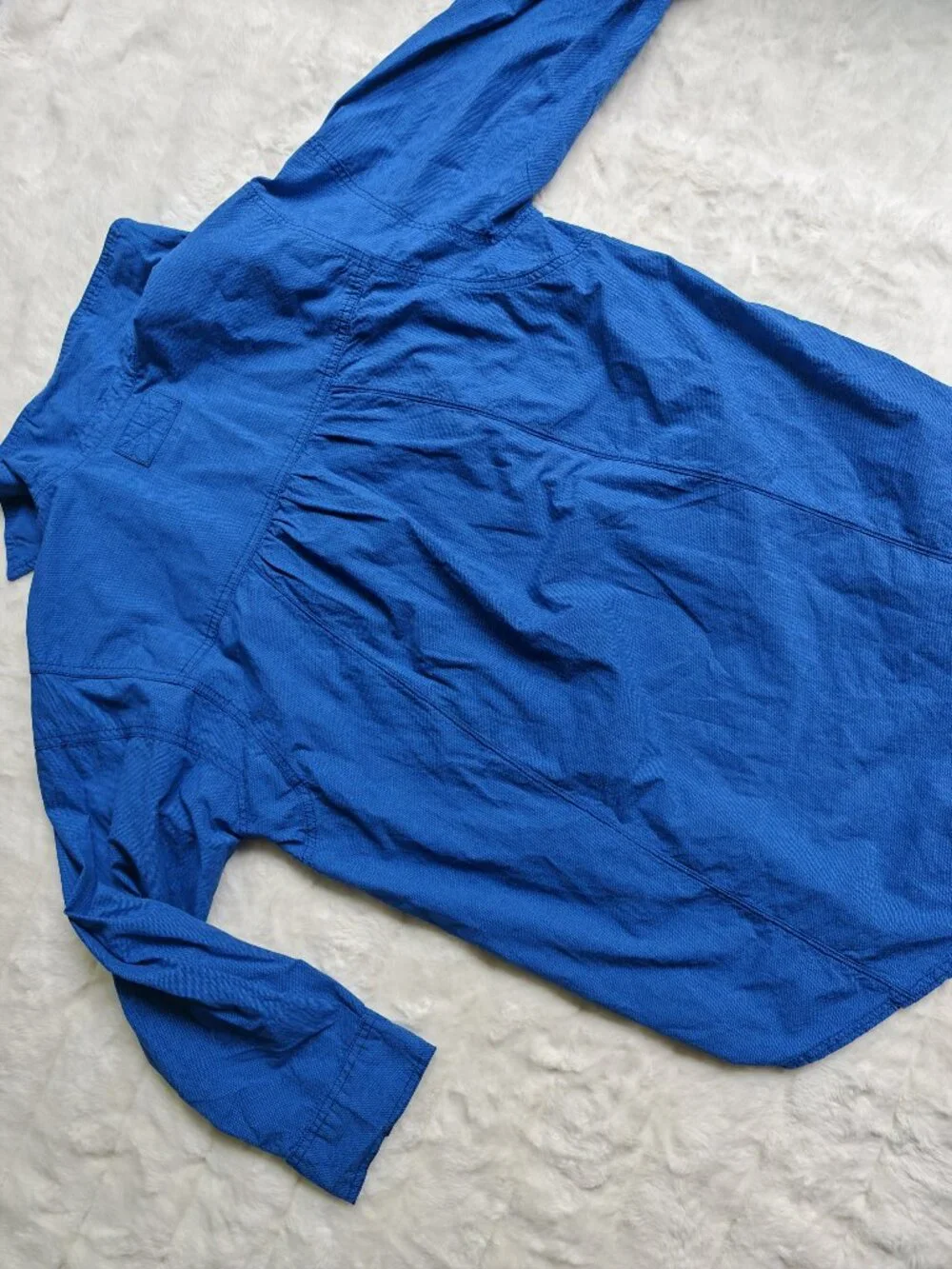 Free People We The Free Garden State Button Down Shirt XS Oversized Blue Cotton